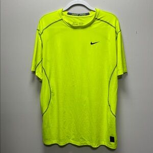 Nike Shirt Nike Pro Dri-Fit Men's 2XL Fitted YELLOW Short Sleeve
